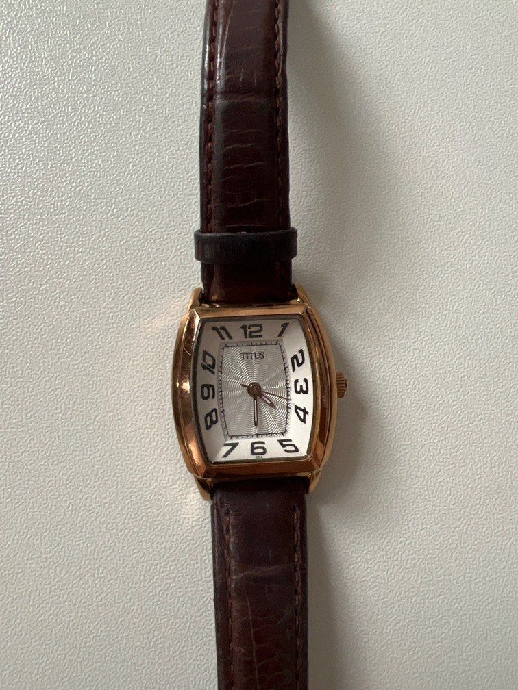 Rose gold Titus ladies watch rose gold leather strap