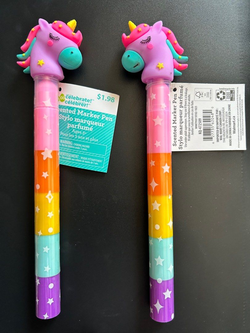 Unicorn Marker and Rabbit Pen (Category: Stationery & School Supplies) located in Quezon City. Submitted by bearlilits_closet (Listing ID 1342644963, Image 1). Description: Scented Unicorn 🦄 Marker Bunny 🐰 Ballpen Brand new with tags. 120 pesos each Pick up only in Novaliches Quezon City.