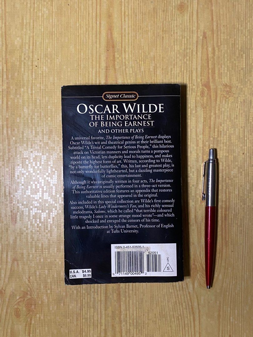 0266. THE IMPORTANCE OF BEING EARNEST AND OTHER PLAYS By OSCAR WILDE ...