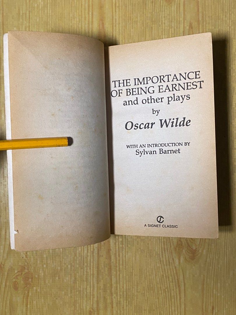 0266. THE IMPORTANCE OF BEING EARNEST AND OTHER PLAYS By OSCAR WILDE ...