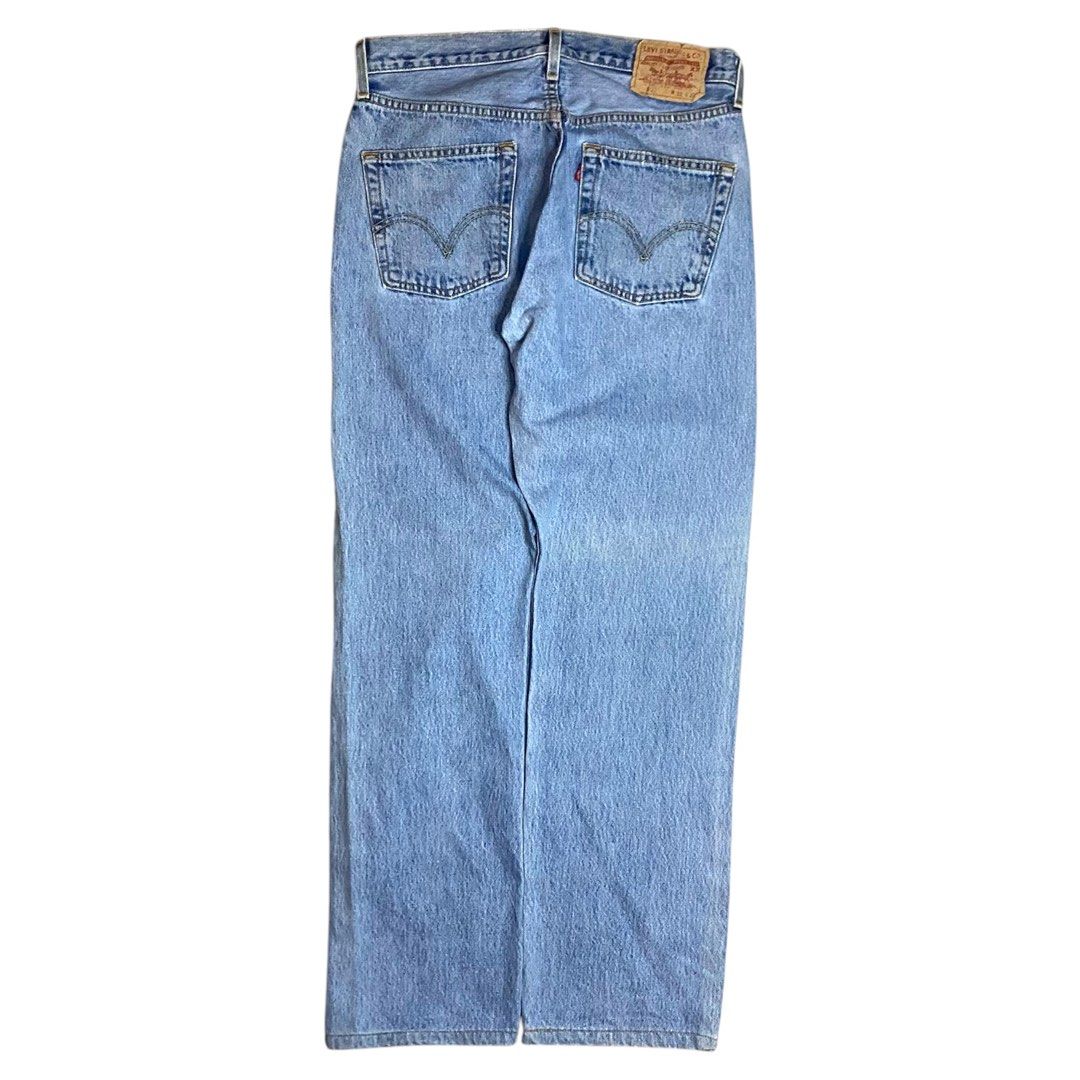 501 Levi s Selvedge Light Washed Hard Denim Jeans Men s Fashion Bottoms Jeans on Carousell