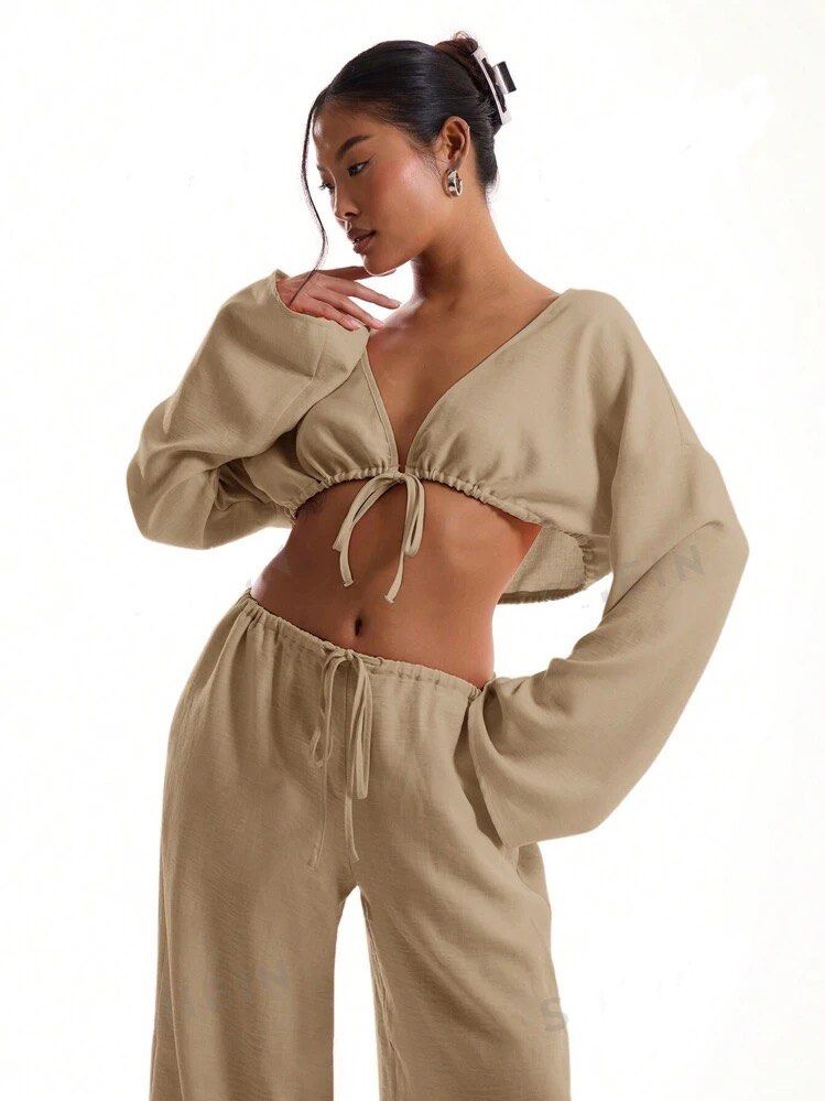 for rent Beige Beach top and pants coordinates (Category: Sets or Coordinates) located in Antipolo. Submitted by pascualkarie (Listing ID 1339374488, Image 1). Description: ☁️ Rent fee: ₱600 ☁️ Security fee: ₱1,000 super classy!!! 🫶🏻 helping tags: cotton on zara h&m uniqlo bershka shein linen forever 21 beach outfit beach dress.