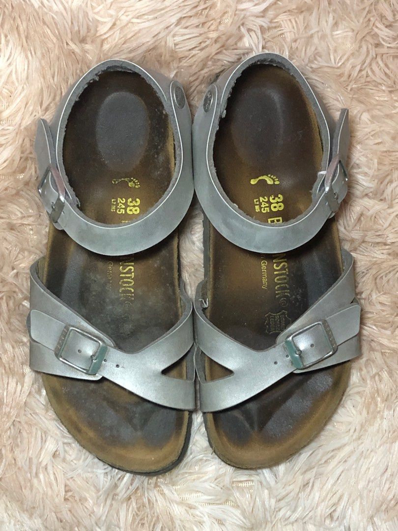 Birkenstock Rio Silver Ankle Strap Sandals (Category: Flats & Sandals) located in Consolacion. Submitted by plum_alys (Listing ID 1339544174, Image 1). Description: 📍Location: Cebu‼️ •Birkenstock Rio Silver Ankle Strap Sandals -Size: 38 women -Flaws are seen on pics uploaded -No cod! Payment First -Mode of Payment: Seabank -Mode of Delivery: J&T.