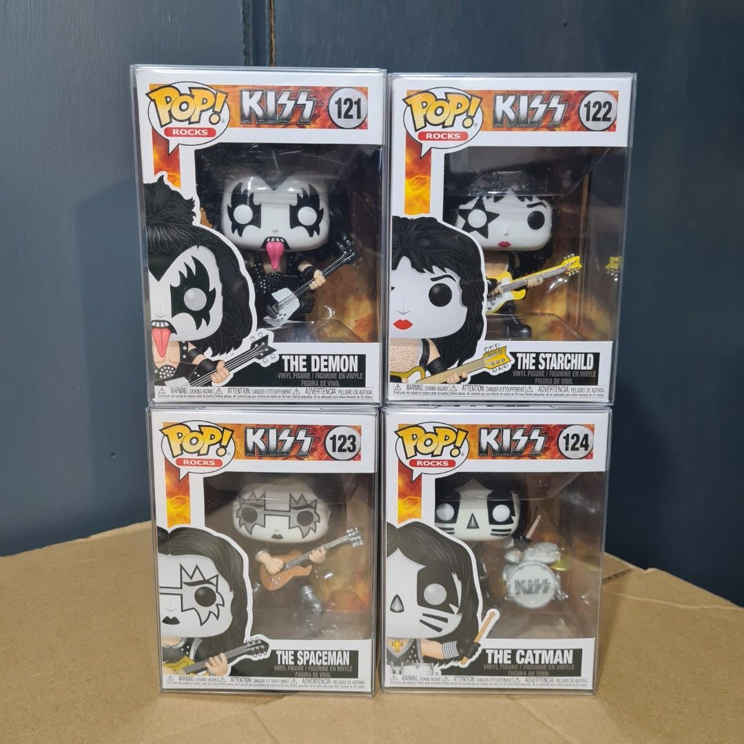KISS Funko Pop Set (Category: Figurines & Statues) located in Manila. Submitted by bacmanoriginals (Listing ID 1339385807, Image 1). Description: Authentic with protector starchild is the most expensive.