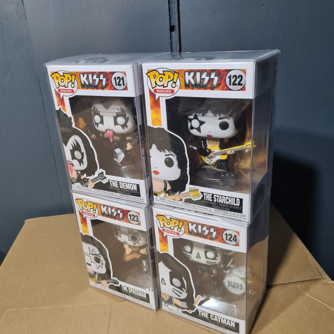 KISS Funko Pop Set (Category: Figurines & Statues) located in Manila. Submitted by bacmanoriginals (Listing ID 1339385807, Image 2). Description: Authentic with protector starchild is the most expensive.