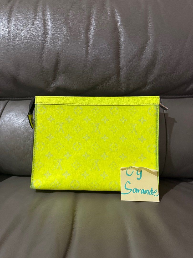 Louis Vuitton clutch neon yellow (Category: Luxury Bags & Wallets) located in Makati City. Submitted by cysarande (Listing ID 1339543328, Image 1). Description: Neon color Good as new condition Microchip .