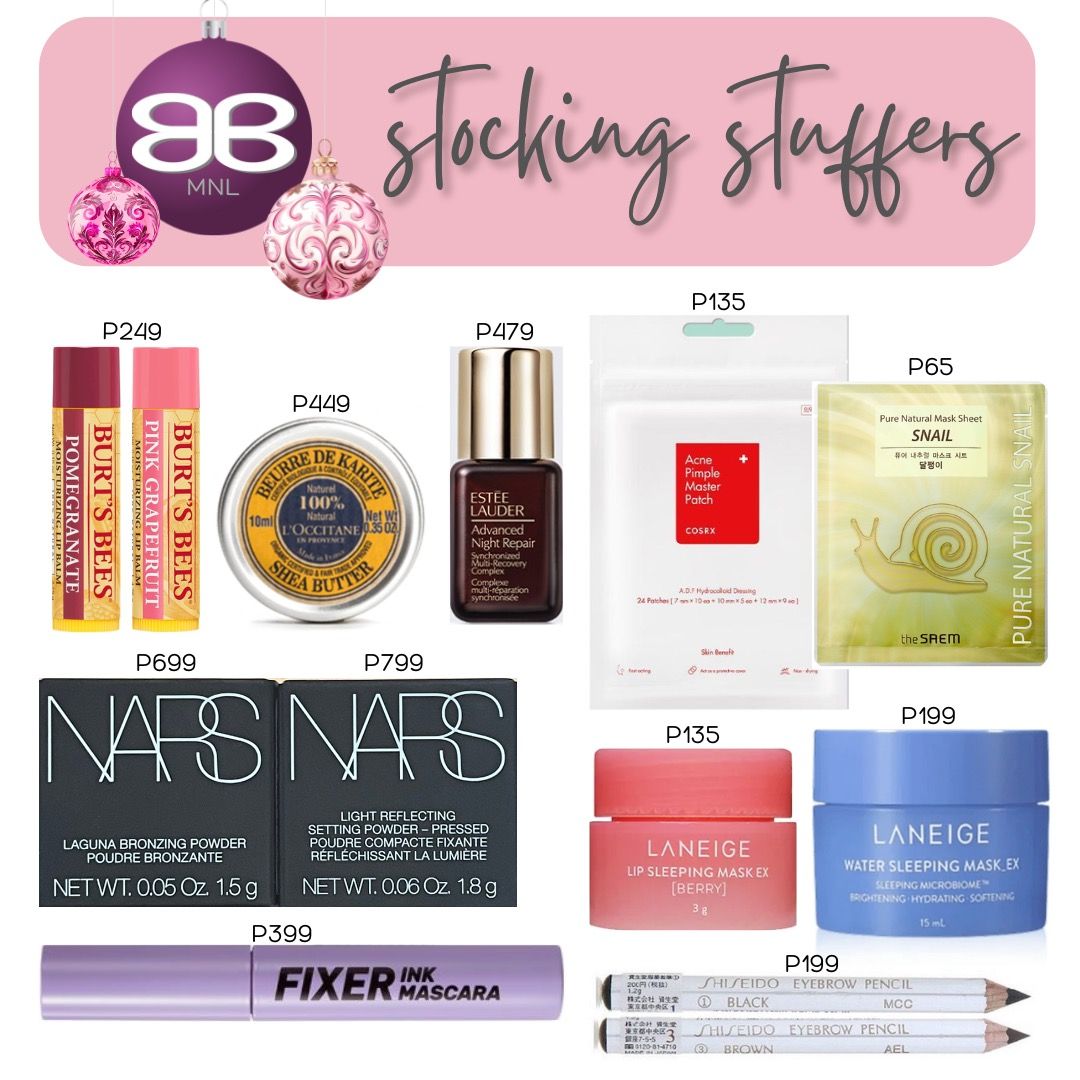 Makeup & Skin Care minis (Category: Makeup) located in Mandaluyong City. Submitted by beautybuysmnl (Listing ID 1339521927, Image 1). Description: Make your shipping fee sulit with these mini must-haves! From L-R: ✦ Burt’s Bees Lip Balm - Pomegranate: P279 ✦ Burt’s Bees Lip Balm - Pink Grapefruit: P279 ✦ Estee Lauder Advanced Night Repair Serum 7mL: P479 ✦ COSRX Acne Pimple Master Patch: P129 ✦ The Saem Snail Pure Natural Mask Sheet: P65 ✦ Laneig