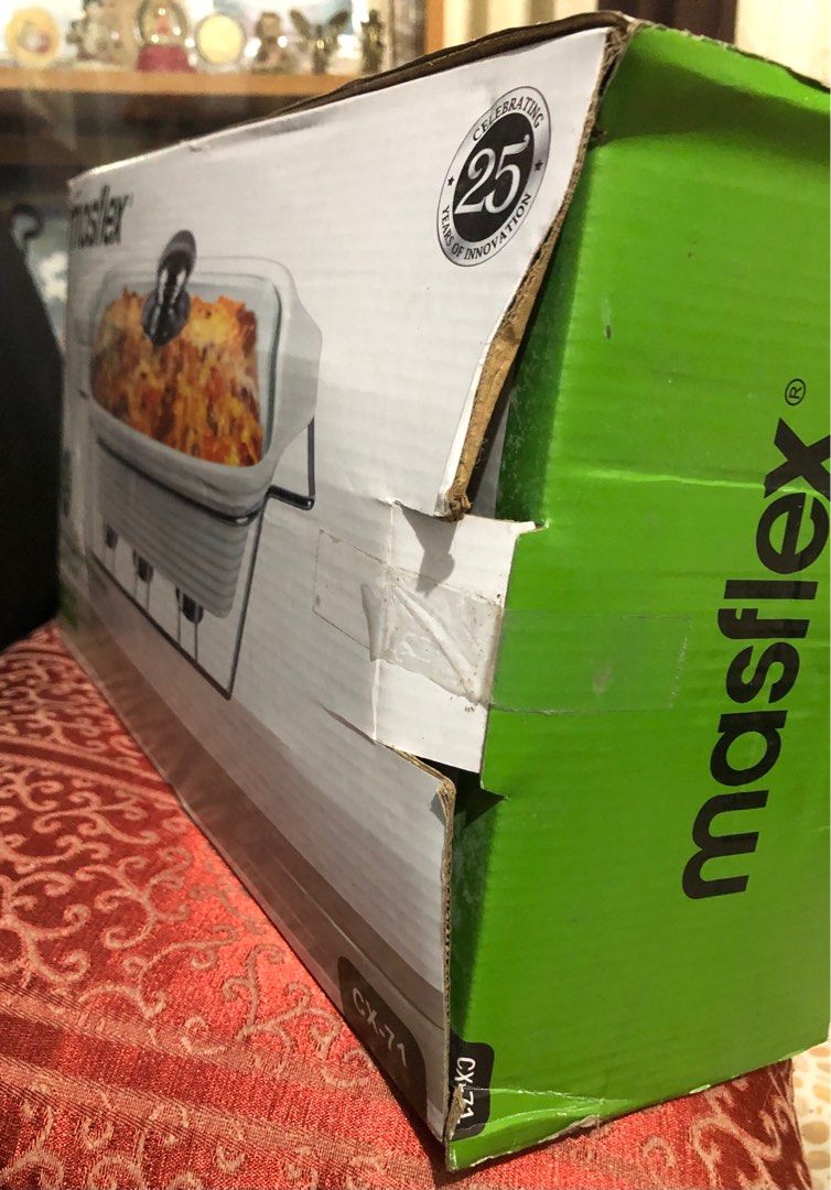 Masflex Rectangular Food Warmer w/ Stand (Category: Food Organization & Storage) located in Quezon City. Submitted by polluxfineshop (Listing ID 1339396572, Image 3). Description: Masflex Rectangular Food Warmer with Stand. Brand new and never opened. Box dented due to storage..