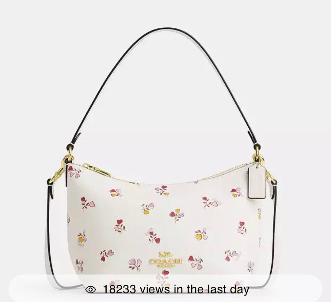 New Arrival Coach Zip Top Shoulder Bag with Heart Print Luxury Bags Wallets on Carousell