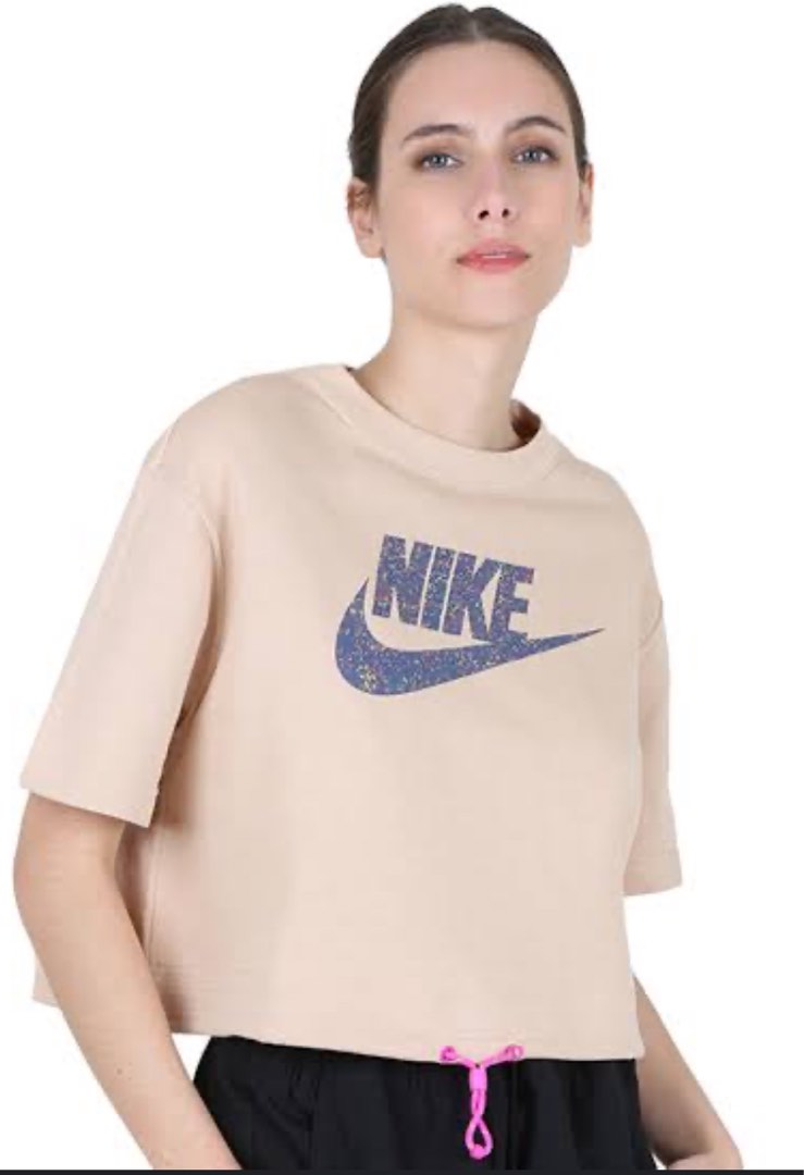Nike drawstring crop top Fesyen Wanita Pakaian Wanita Atasan di Carousell