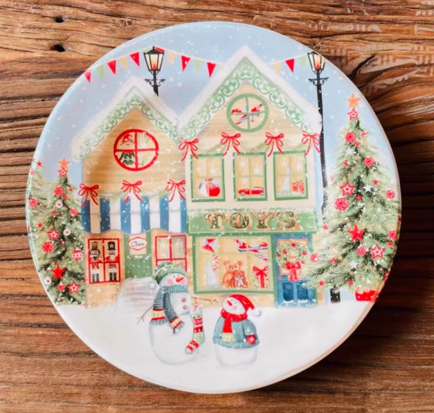 Pier 1 Imports Christmas Village Toy Store Salad Plate, Furniture