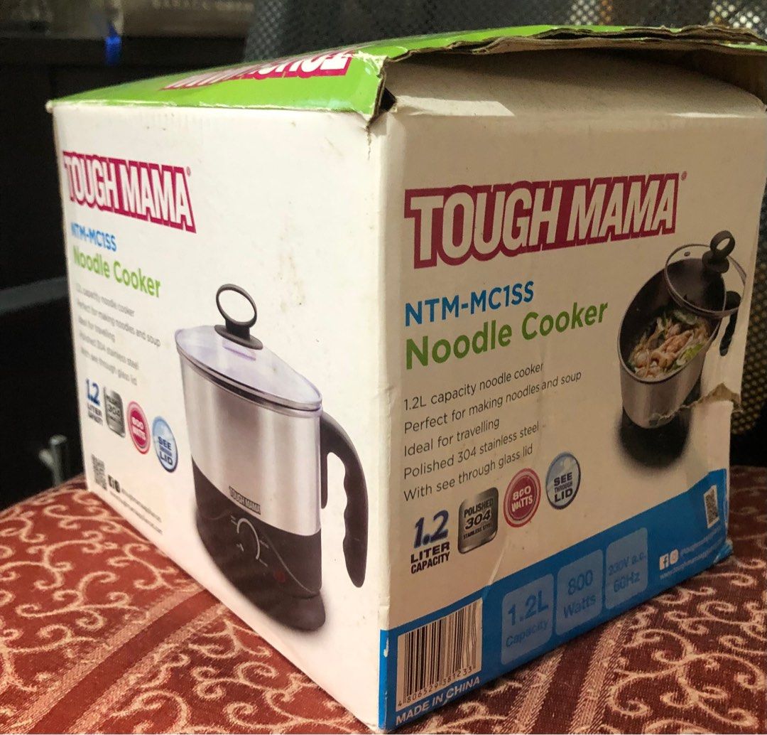 Tough Mama Noodle Cooker (Category: Cookers) located in Quezon City. Submitted by polluxfineshop (Listing ID 1339403284, Image 2). Description: Tough Mama Noodle Cooker 1.2 liter capacity Polished stainless steel with see through glass lid Brand new, never opened. Box dented only due to storage.