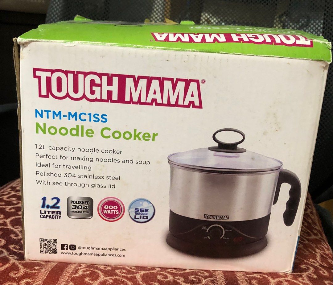 Tough Mama Noodle Cooker (Category: Cookers) located in Quezon City. Submitted by polluxfineshop (Listing ID 1339403284, Image 1). Description: Tough Mama Noodle Cooker 1.2 liter capacity Polished stainless steel with see through glass lid Brand new, never opened. Box dented only due to storage.