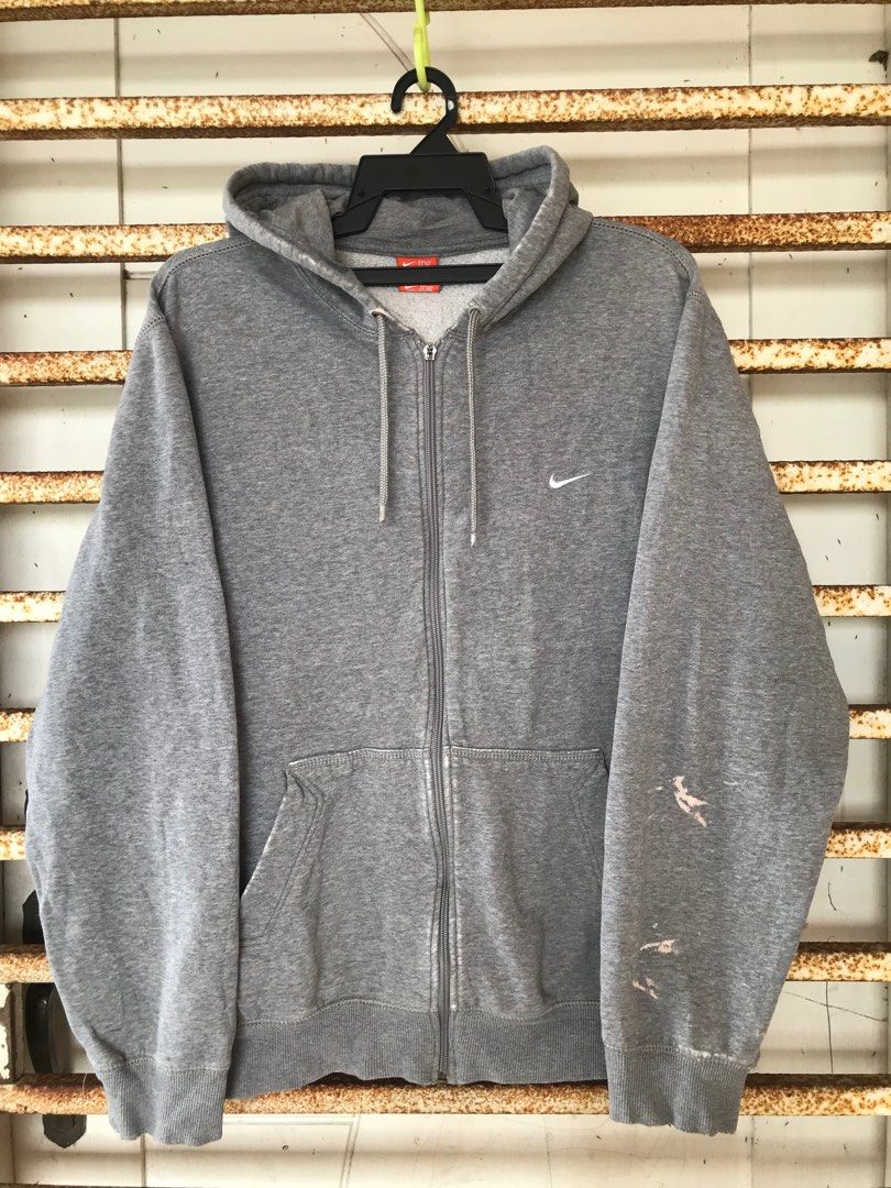 nike mini swoosh hoodie grey