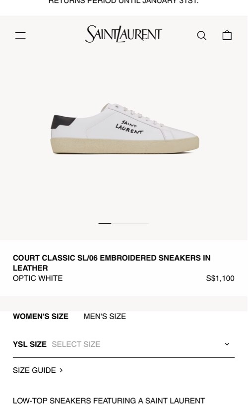 Saint laurent court classic sizing shop