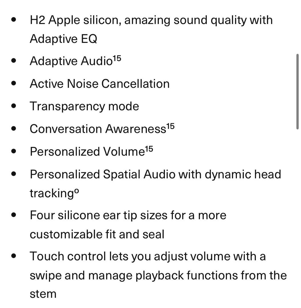 Airpods Pro 2nd Generation (Category: Headphones & Headsets) located in Marikina City. Submitted by modresstee (Listing ID 1342836686, Image 2). Description: Bought last September 2024 • Comes with a box and charger, no issues. .