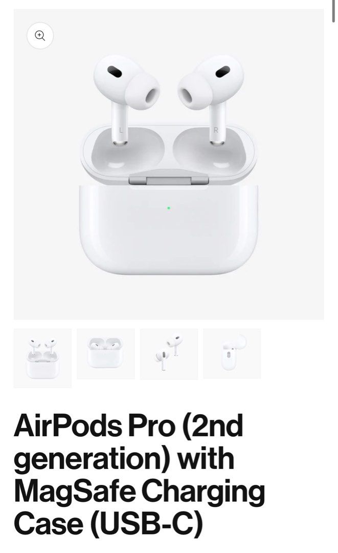 Airpods Pro 2nd Generation (Category: Headphones & Headsets) located in Marikina City. Submitted by modresstee (Listing ID 1342836686, Image 1). Description: Bought last September 2024 • Comes with a box and charger, no issues. .