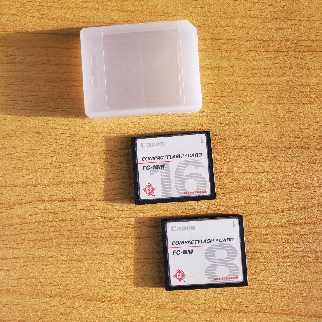 Canon CF card (Category: Camera Bags & Carriers) located in Pasay City. Submitted by corncube.collective (Listing ID 1342767486, Image 1). Description: original canon CF cards made in USA 8mb - 850 php 16mb - 1,500php.