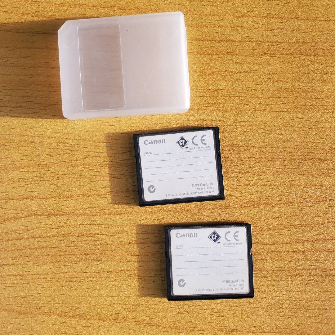 Canon CF card (Category: Camera Bags & Carriers) located in Pasay City. Submitted by corncube.collective (Listing ID 1342767486, Image 2). Description: original canon CF cards made in USA 8mb - 850 php 16mb - 1,500php.