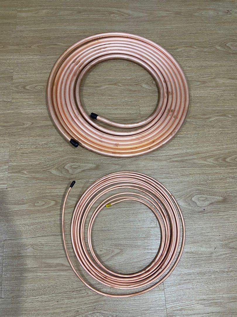 Copper Tube for Split Type AC (Category: Air Conditioning and Heating) located in Quezon City. Submitted by wolfkeith (Listing ID 1342796112, Image 1). Description: Copper tube It comes in 2 sizes 5/8 and 1/4 about 8 meters left Perfect for putting up split type AC and other wiring needs Loc: QC.
