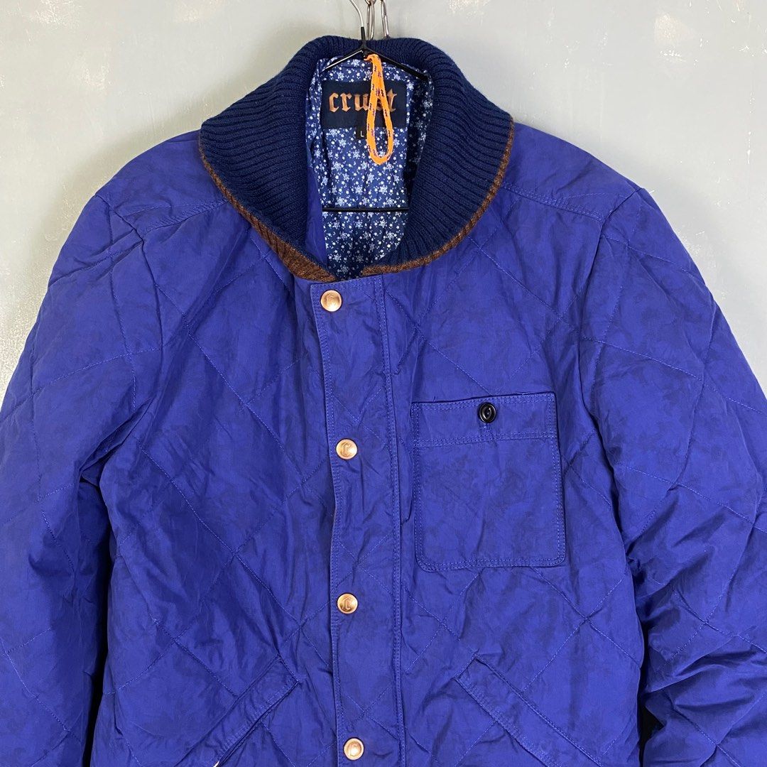 Crust by Cinelli Studio Indigo Dye Bomber Jacket (Category: Coats, Jackets and Outerwear) located in Quezon City. Submitted by insidethreads_ (Listing ID 1342846408, Image 3). Description: Size: L Condition: 10/10 Material: 73% Cotton, 27% Nylon Zipper: MeraS Dimension Width: 24” Length: 28” Sleeves: 28” Shoulder: 20”.