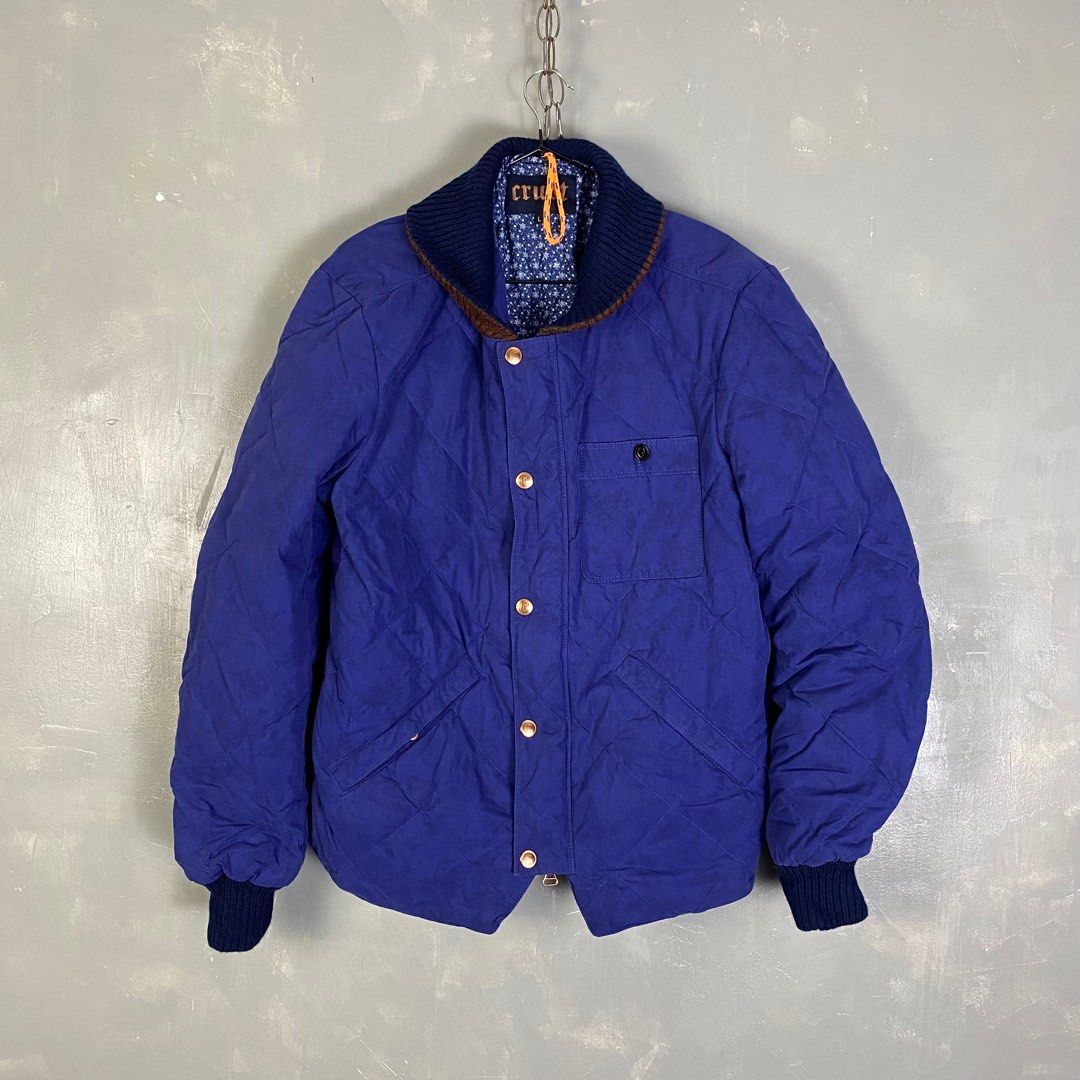 Crust by Cinelli Studio Indigo Dye Bomber Jacket (Category: Coats, Jackets and Outerwear) located in Quezon City. Submitted by insidethreads_ (Listing ID 1342846408, Image 1). Description: Size: L Condition: 10/10 Material: 73% Cotton, 27% Nylon Zipper: MeraS Dimension Width: 24” Length: 28” Sleeves: 28” Shoulder: 20”.