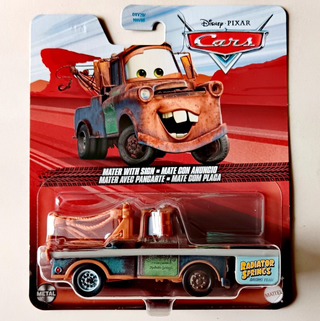 DISNEY PIXAR CARS Mater With Radiator Springs Racing Team Sign Diecast ...