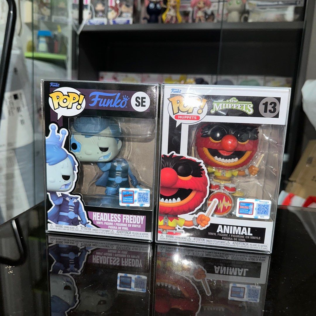 FUNKO POP! HEADLESS FREDDY & ANIMAL (NYCC 2024) (Category: Designer & Blind Box Toys) located in Quezon City. Submitted by exceeph (Listing ID 1342801239, Image 1). Description: PRICE Headless Freddy - ₱2,599 Muppets Animal - ₱999 - SOLD CONDITION Figure: 10/10 Box: 10/10 RFS: Decluttering MODE OF PAYMENT: GCash MODE OF DELIVERY: ‼️ Buyer’s Expense ‼️ Lalamove / Grab (Within Metro Manila) LBC Express / J&T Express (Outside Metro Manila).