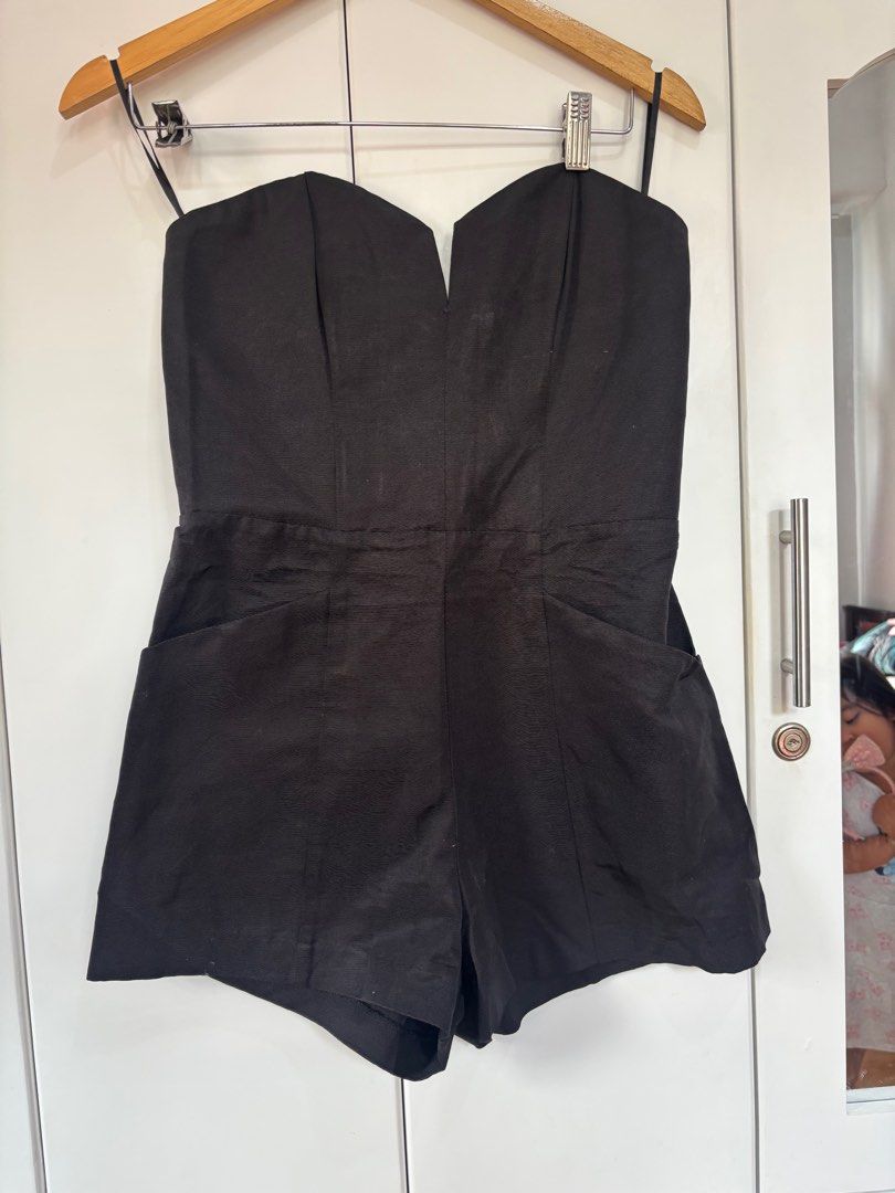 H M Black Tube Romper Women s Fashion Dresses Sets Rompers on Carousell