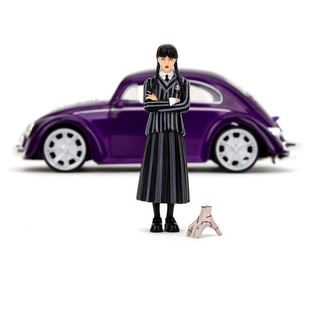 Voiture Miniature Jada 1/24 Wednesday Mercredi & Volkswagen Beetle - Occasion Comme Neuf