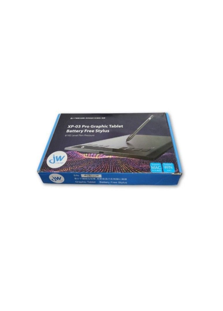 JW CONCEPT XP-03 PRO DRAWING PAD 8192 (Category: Other Accessories) located in Cavite. Submitted by _thriftfix (Listing ID 1342788045, Image 3). Description: 𝗦𝗜𝗭𝗘 📏 Model Name: JW CONCEPT XP-03 PRO DRAWING PAD 8192 Brand: JW CONCEPT Color: Black PC Interface: USB Product Dimension: 360(H) x 210(W) x 9(D) mm Technology: Electron magnetic Tablet Resolution: 5080LPI Pressure Sensitivity: 8192 Levels 𝗖𝗢𝗟𝗢𝗥 ⬛️ - Black 𝗡𝗢 𝗜𝗦𝗦𝗨𝗘 ✅️ - Th