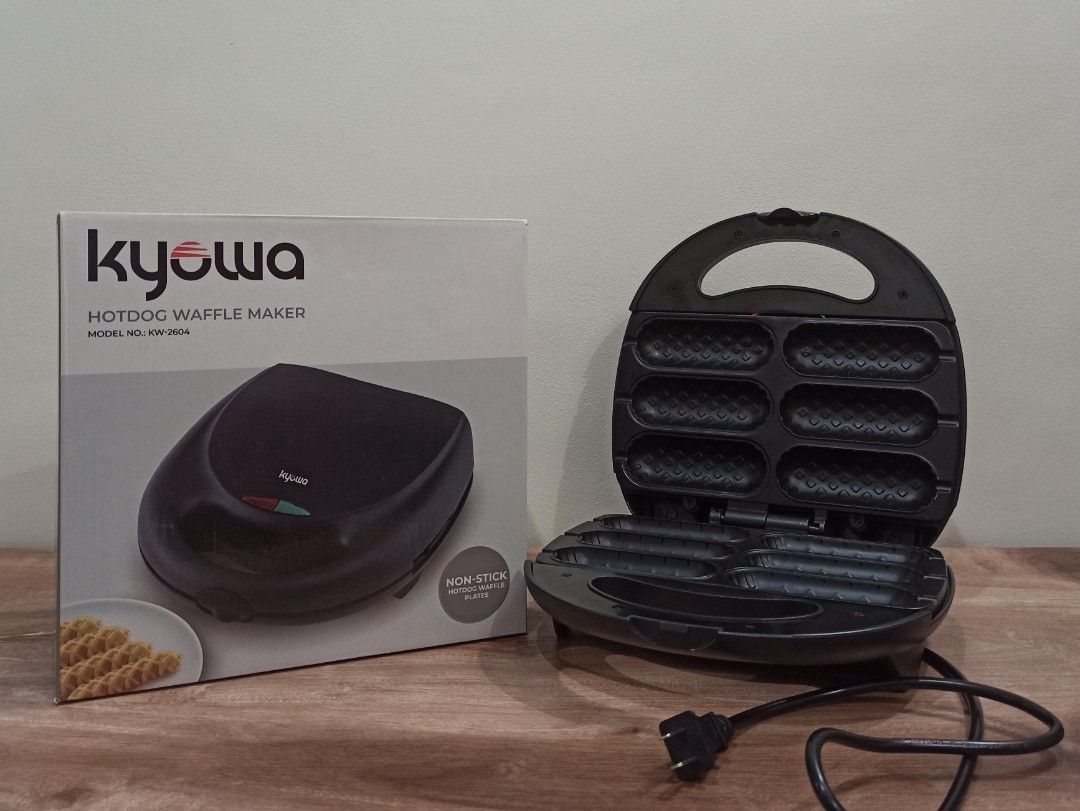 Kyowa Hotdog Waffle Maker (Category: Breadmakers) located in Dasmarinas. Submitted by money.can.buy.happiness (Listing ID 1342806412, Image 1). Description: Kyowa Hotdog Waffle Maker Mall Price: 1,100 Selling Price: P600 - In good condition, rarely used - Authentic, with SM Home tag (price removed) - Working Inclusions: - Box - Instruction Manual Minor Issue: - Few minor scratches only (see photos) Meet-up: - Premier Plaza Silang.