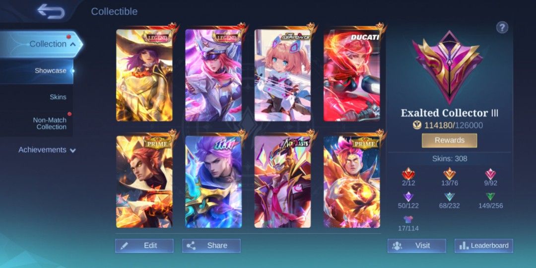 MLBB -- Premium Account (First Hand) (Category: Others) located in Silang. Submitted by genno48120 (Listing ID 1299785700, Image 2). Description: Legit Luxurious Account with 113 Heroes and More than 320 skins Including 1 FREE TO CHOOSE Legend Skin: #A Complete S.A.B.E.R Squad skins series # A Complete Lightborn Squad skins series # A Complete Dragon Tamer Squad series # A Complete Venom Squad Skins series #3 Legend Skins (Freya, Lesley + 204 mag