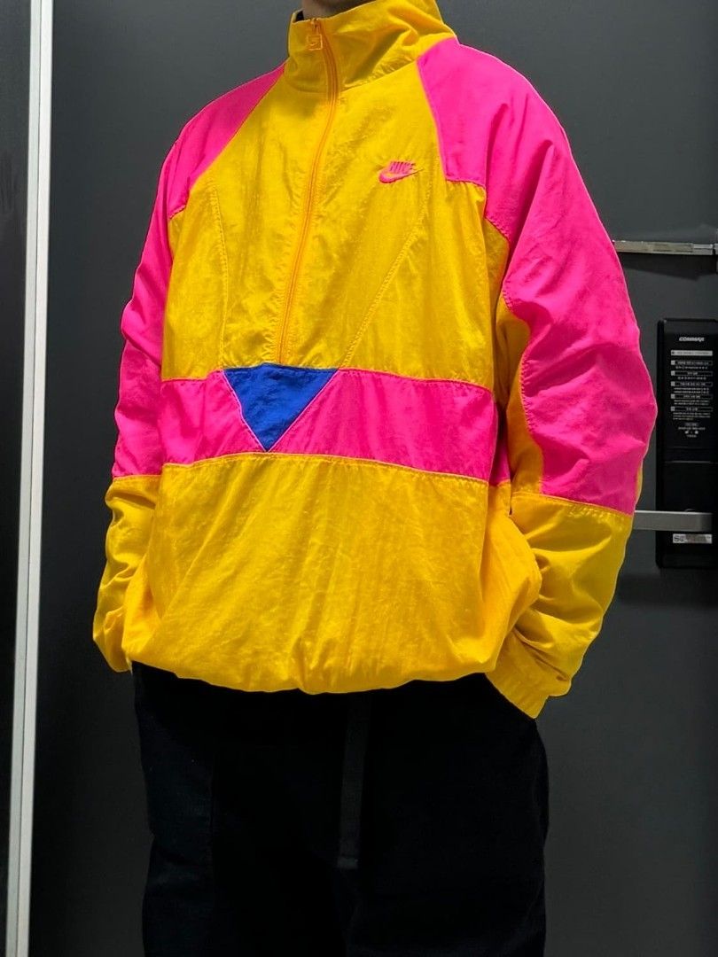 nike woven vw jacket yellow pink