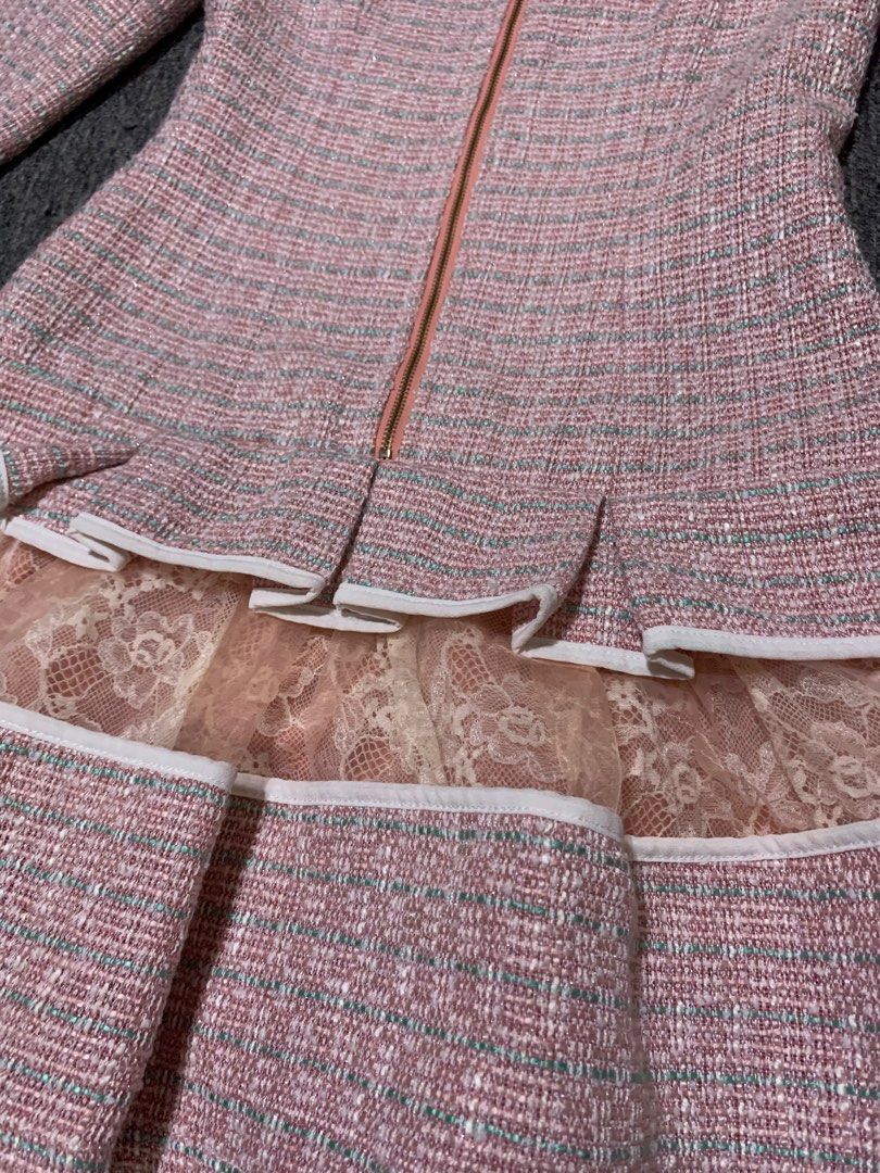 Pink tweed dress (Category: Dresses) located in Paranaque City. Submitted by _sunshine30 (Listing ID 1342721428, Image 2). Description: Size 25-26.