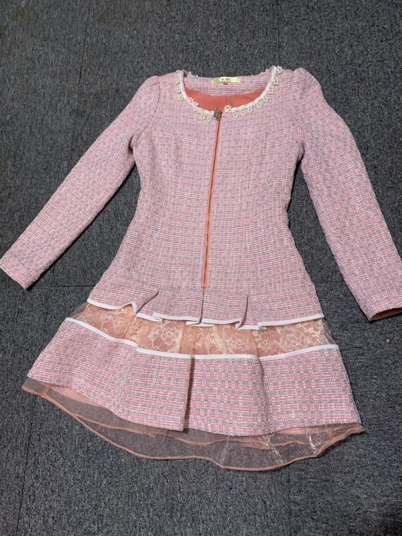 Pink tweed dress (Category: Dresses) located in Paranaque City. Submitted by _sunshine30 (Listing ID 1342721428, Image 1). Description: Size 25-26.