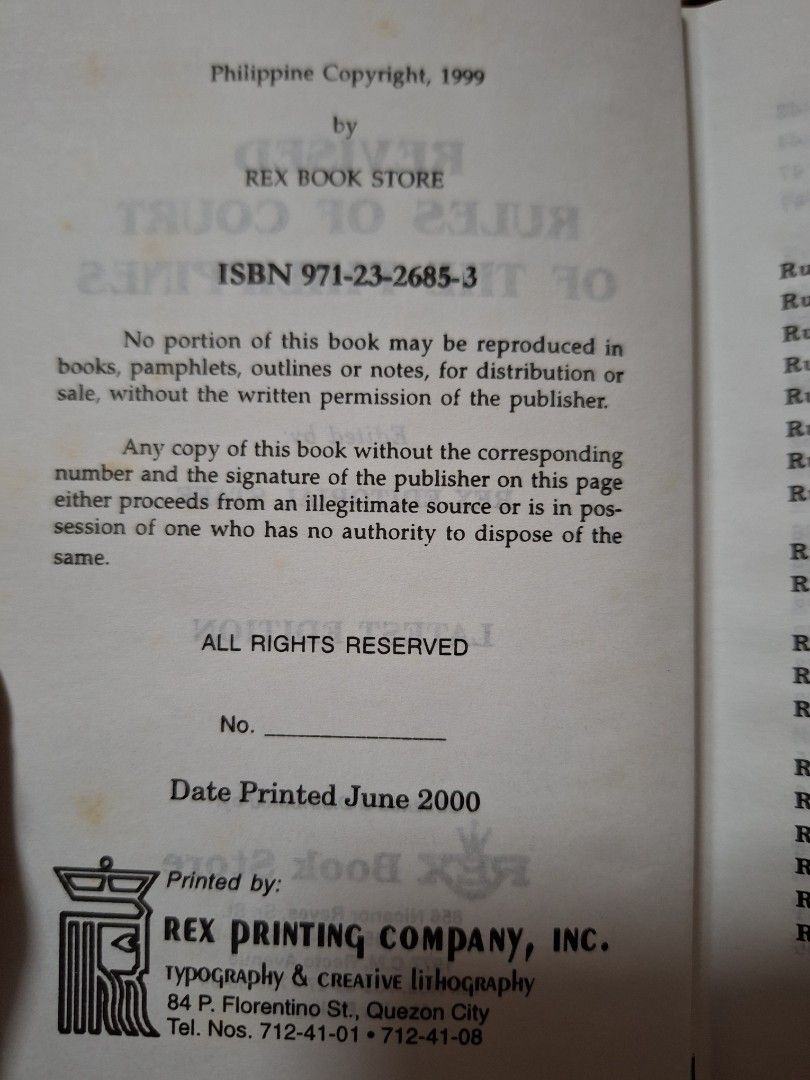 Revised Rules of Court- Codal (Category: Textbooks) located in Muntinlupa City. Submitted by magicalshoppers (Listing ID 1342782441, Image 3). Description: .