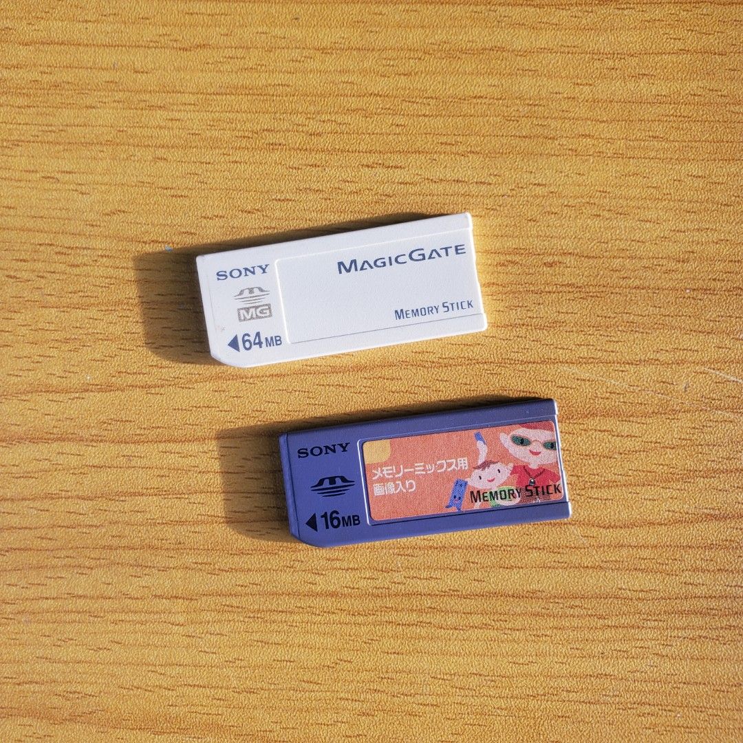 SONY Memory Stick card (Category: Camera Bags & Carriers) located in Pasay City. Submitted by corncube.collective (Listing ID 1342767307, Image 1). Description: sony memory stick working condition 16mb - 800php 64mb - 2,000php.