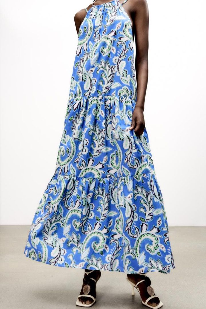 zara blue paisley dress Zara Paisley Dress