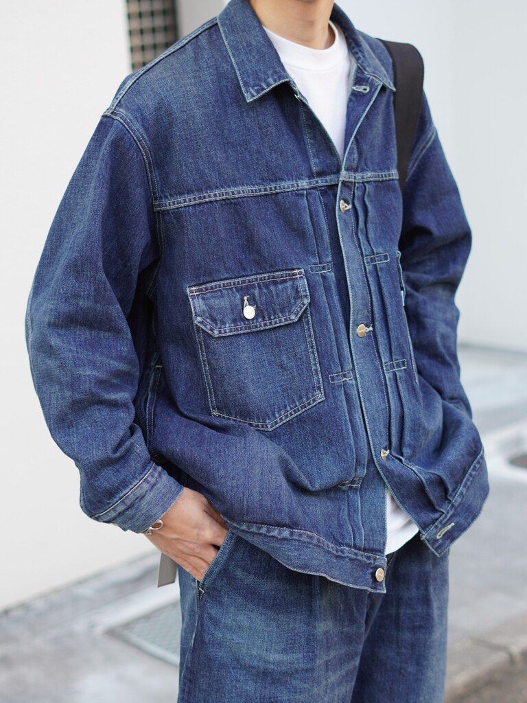 Graphpaper - Selvage Denim Trucker Jacket-DARK FADE- – IN MY