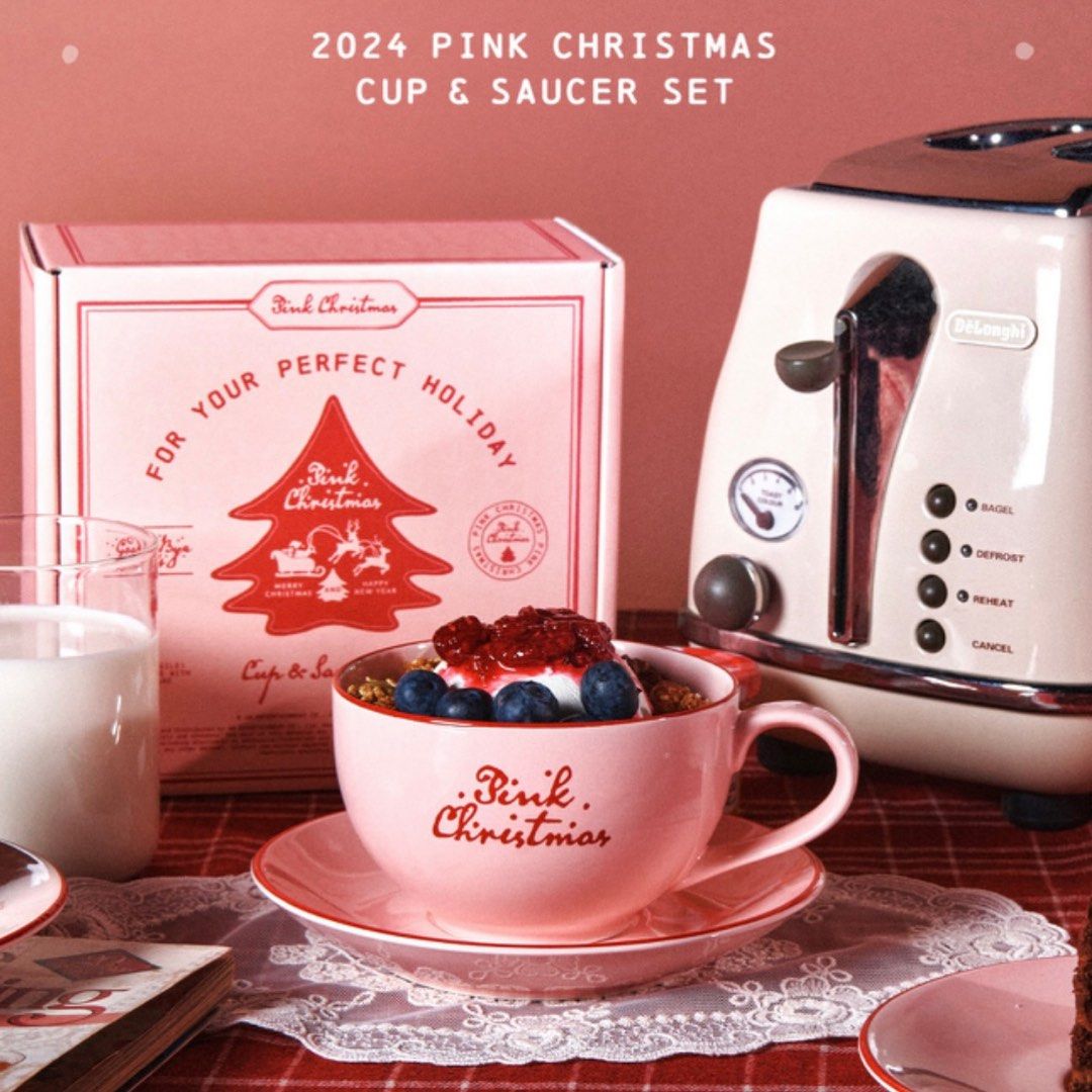 早鳥價) 2024 PINK CHRISTMAS PINK CHRISTMAS CUP & SAUCER SET