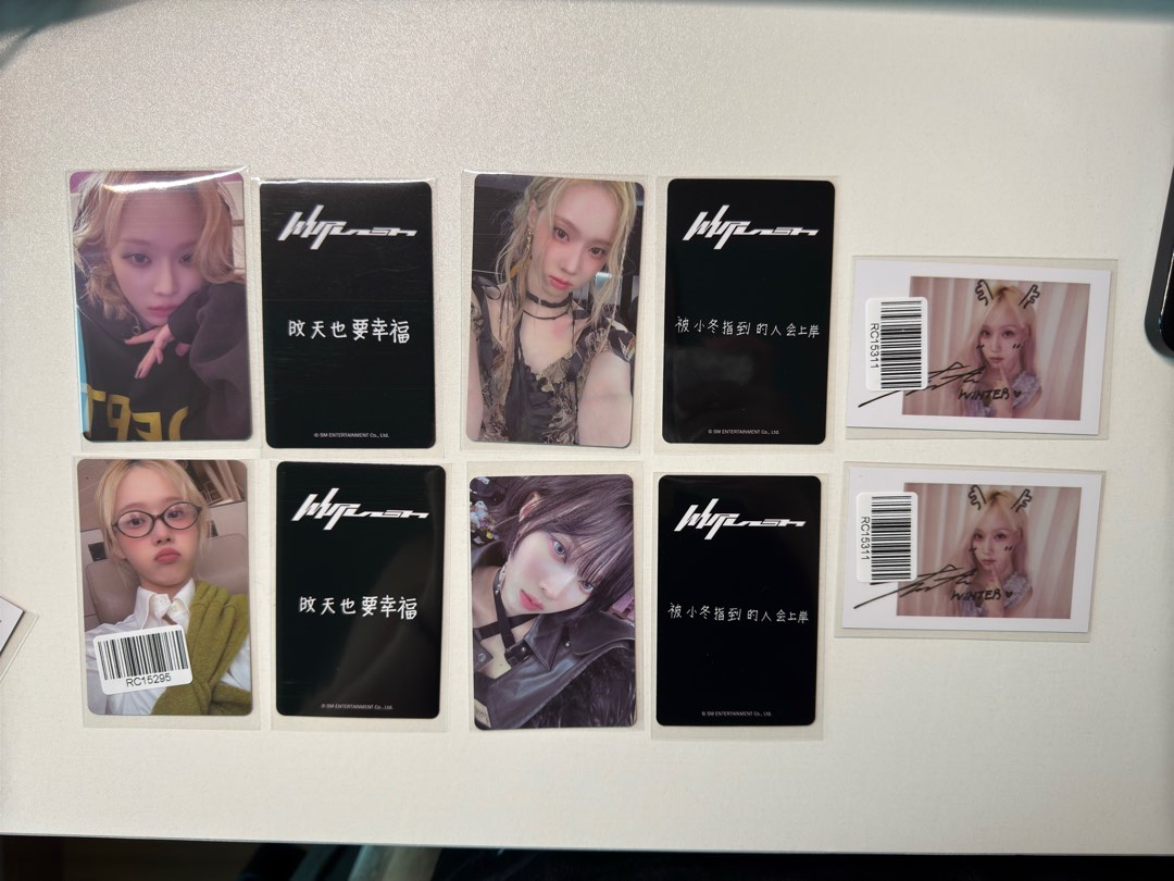 aespa Whiplash Winter KMS特典中文小卡, 興趣及遊戲, 收藏品及