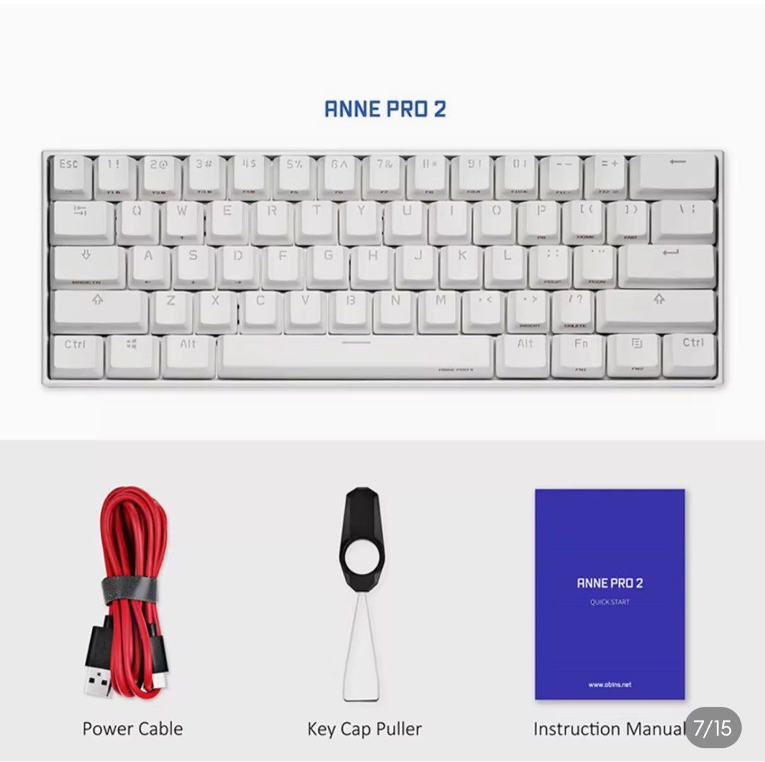Anne Pro 2 mini portable mechanical keyboard (Category: Computer Keyboard) located in Quezon City. Submitted by noreentsrna (Listing ID 1342876107, Image 1). Description: Bought in 2023 Barely used Rfs: bought bec of peer pressure chz 🤣 Original Anne Pro 2 Mini Portable 60% Mechanical Keyboard Wireless Bluetooth 5.0 Dual Mode Wired Rgb Backlit Cherry Gateron .