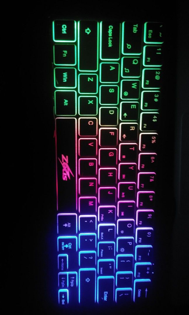 Backlit Colorful Extended USB Keyboard for tablets laptops and desktops (Category: Computer Keyboard) located in Pasig City. Submitted by castlecrest (Listing ID 1342941369, Image 1). Description: Colorful Backlit Keyboard Get it for 60 pesos only Brand : Zeus.