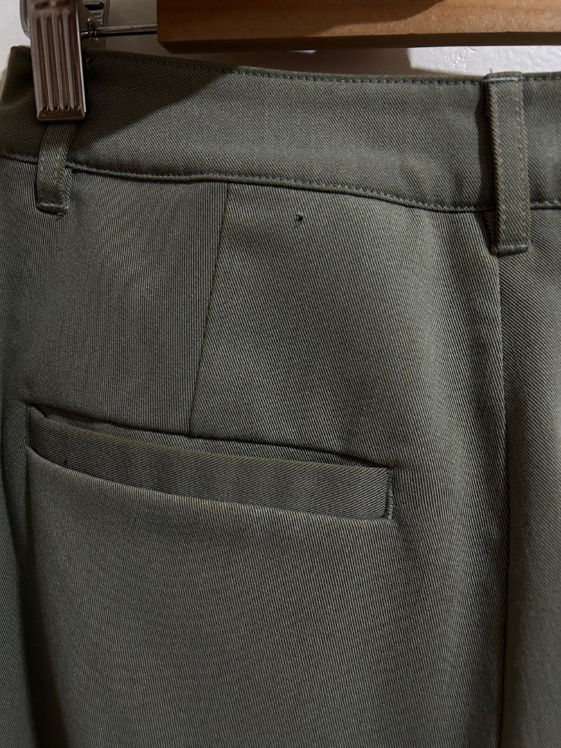 For Keeps the Label Trousers in Sage (Category: Other Bottoms) located in Paranaque City. Submitted by coffeebeanss (Listing ID 1342950661, Image 3). Description: Fits 26 waist In great condition! Just has a tiny flaw on top of the back pocket.