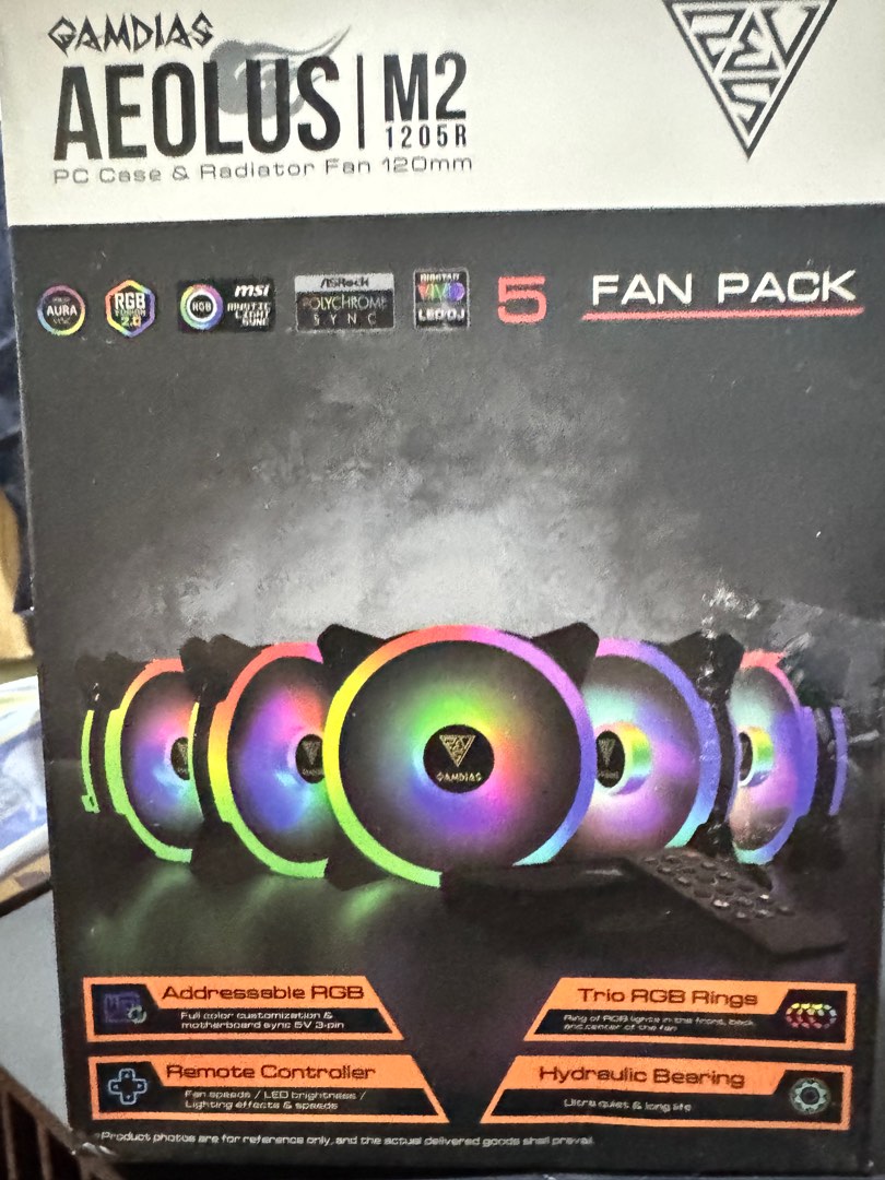 Gamdias Aeolus M2 ARGB Fans 5 pack, Computers & Tech, Parts ...