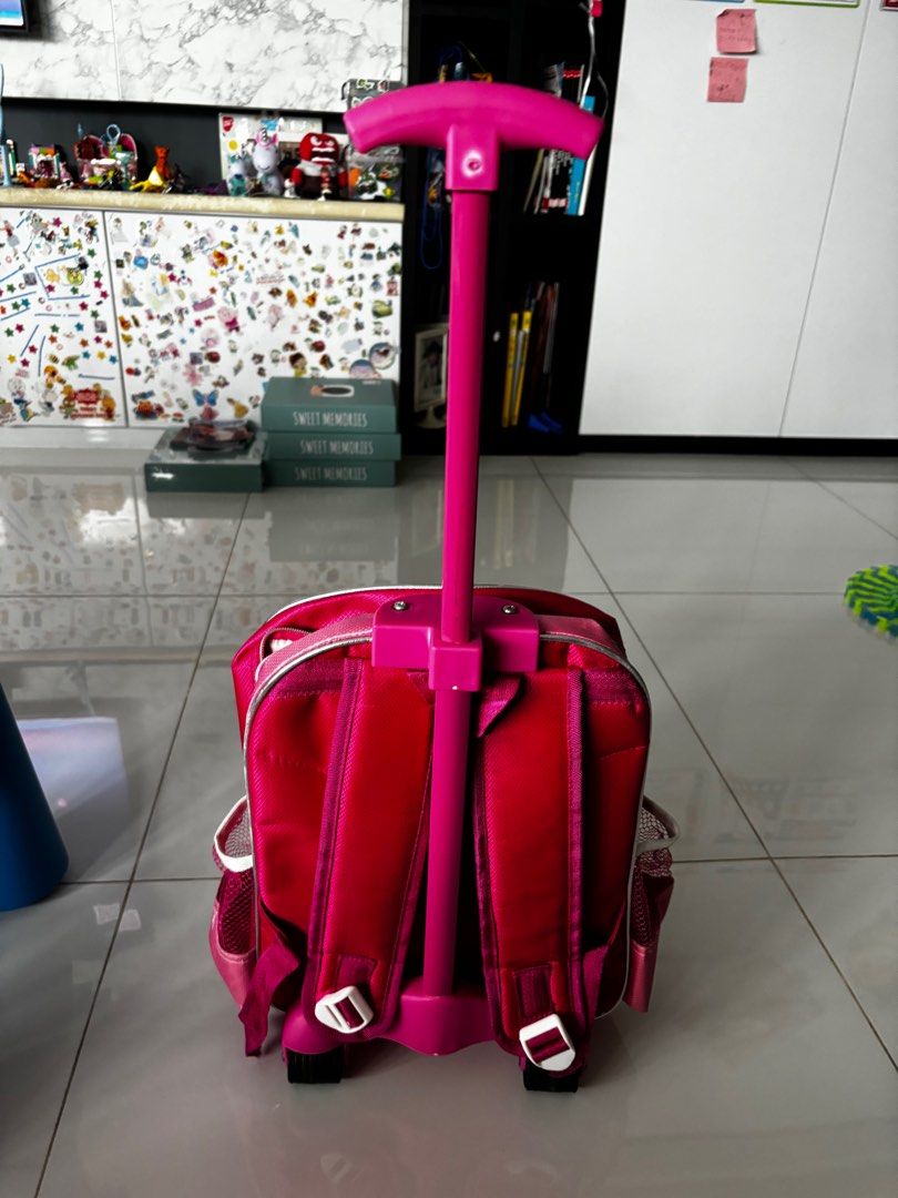 Hello kitty trolley backpack (Category: Babies & Kids Fashion) located in Singapore. Submitted by purplevgod (Listing ID 1342943034, Image 2). Description: Received as gift . Used a few times at home but didn’t use outside or schools Good condition. Self collect price. .