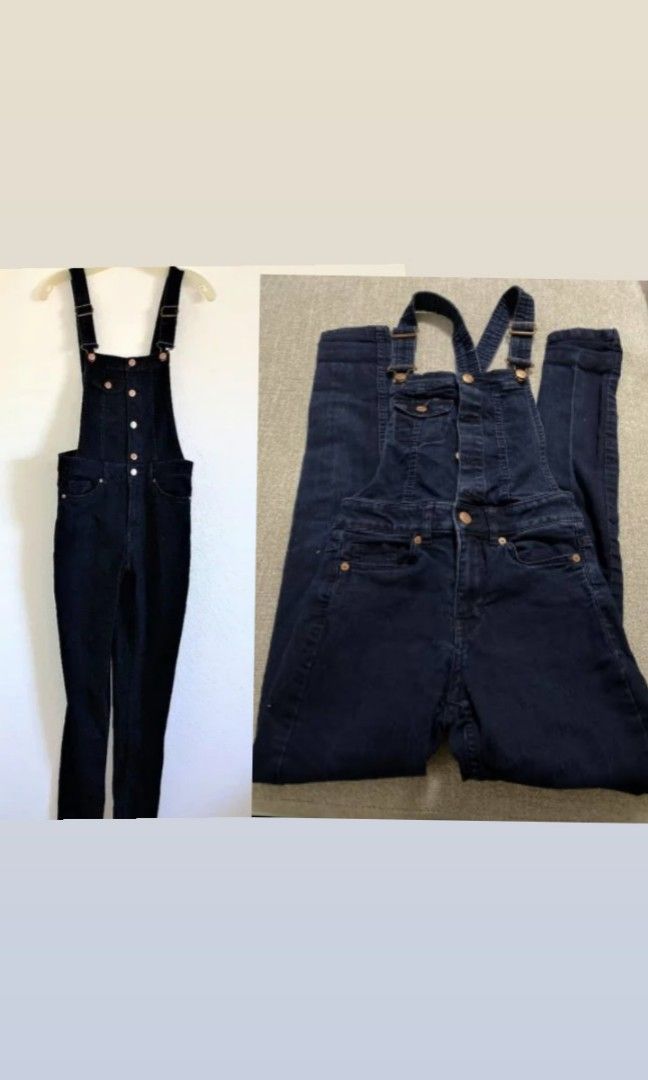 h m Dark blue OverAll Wmns JumperPants Women s Fashion Dresses Sets Jumpsuits on Carousell