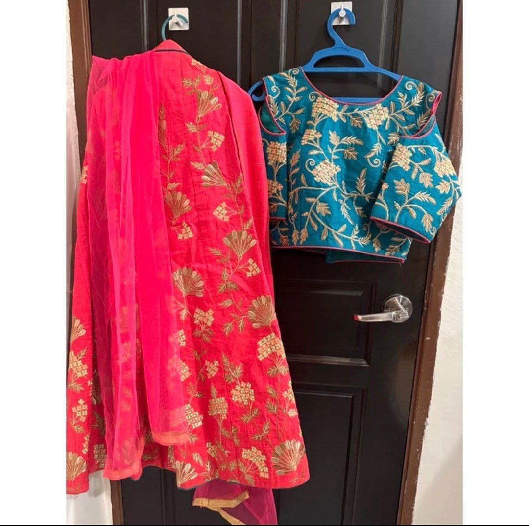 how to wear shawl for lehenga