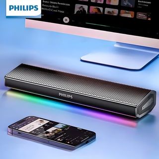 PHILIPS Wireless speaker with adjustable RGB backlight 1800 mAh black 飛利浦電腦音響  家用桌面遊戲  炫彩藍牙音箱   🔊🔈